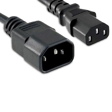 ENET Enet C13 To C14 2Ft Black Power Extension Cord/Cable 250V 18 Awg 10A C13C14-2F-ENC